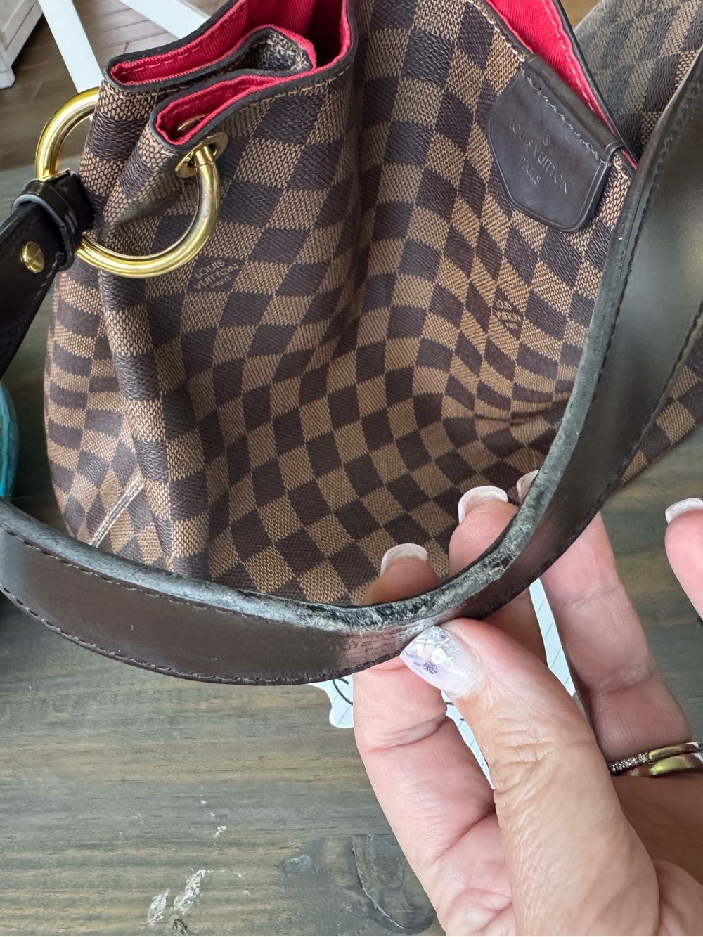 Louis Vuitton Graceful MM Damier Ebene Handbag Purse RARE AND DISCONTINUED - Picture 8 of 8